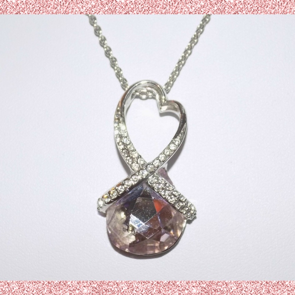Swarovski Crystal HEART TWIST Pendant Necklace